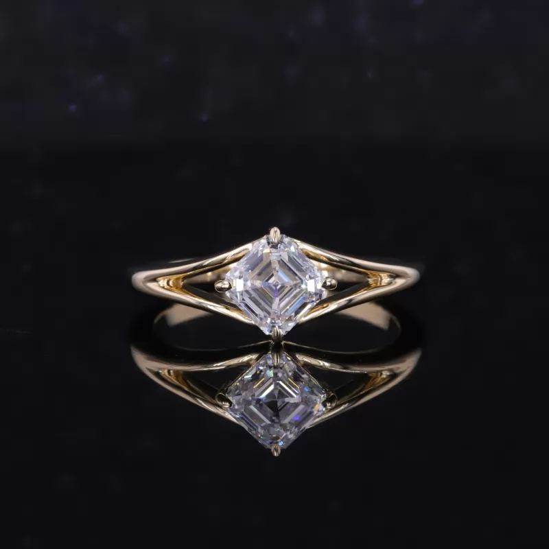 1.0CT 2.0CT D VVS2 IGI Certified Jewelry Asscher Cut Lab Diamond Ring 10K Gold Solitaire engagement Ring