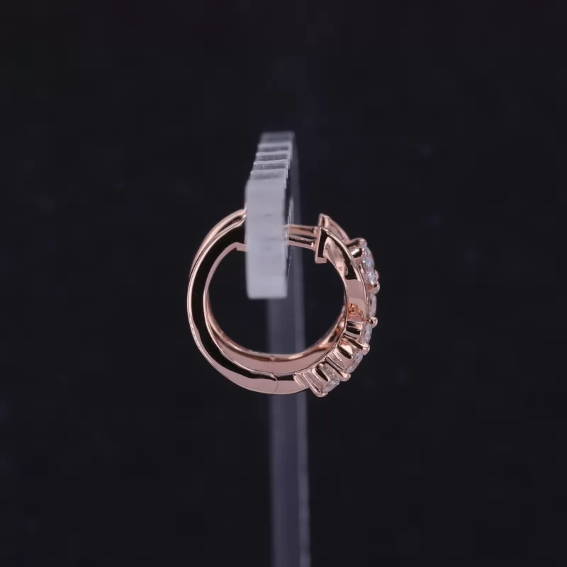 2.3mm Round Brilliant Cut Lab Grown Diamond 10K Rose Gold Twist Drop Earrings