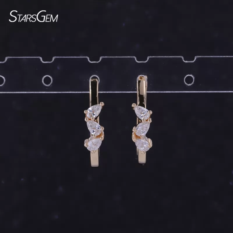 2.5x4mm Pear Cut Lab Diamond 14K Yellow Gold Drop Earrings