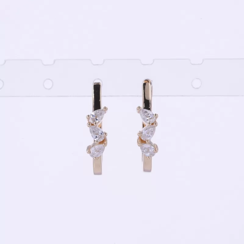 2.5x4mm Pear Cut Lab Diamond 14K Yellow Gold Drop Earrings