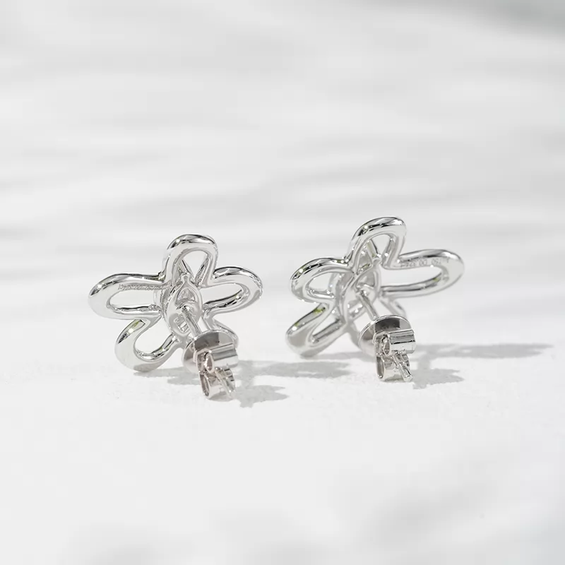 3.5×7mm Marquise Cut Lab Grown Diamond 18K White Gold Diamond Stud Earrings